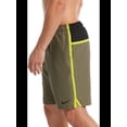 thumbnail image 1 of NIKE Mens Green Drawstring Lined Color Block Swim Trunks S, 1 of 3