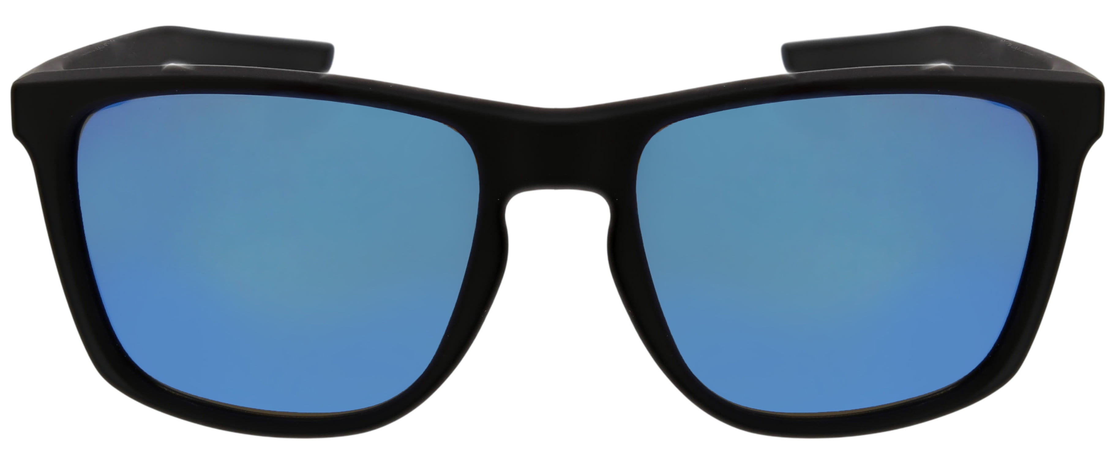 Nike mens square sunglasses, Fortune FD1805G matte black frame/ice blue mirror polarized lens