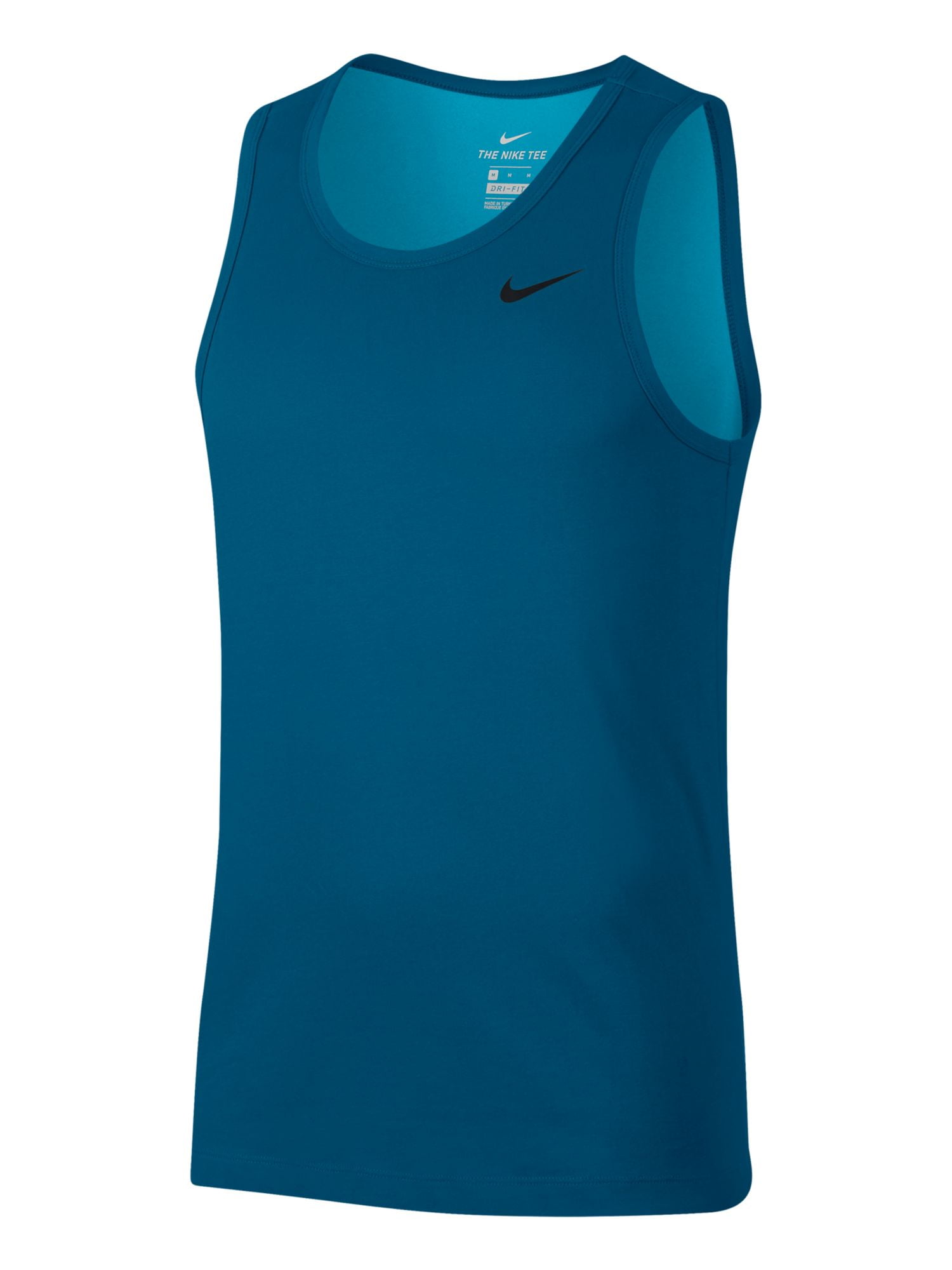 NIKE Mens Training Blue Crew Neck Classic Fit Moisture Wicking Tank Top