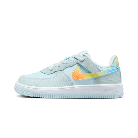 NIKE PRE SCHOOL Force 1 Low EasyOn PS "Glacier Blue Light Lemon Twist Aquarius Blue Total Orange" HF4783 474 from Stadium Goods