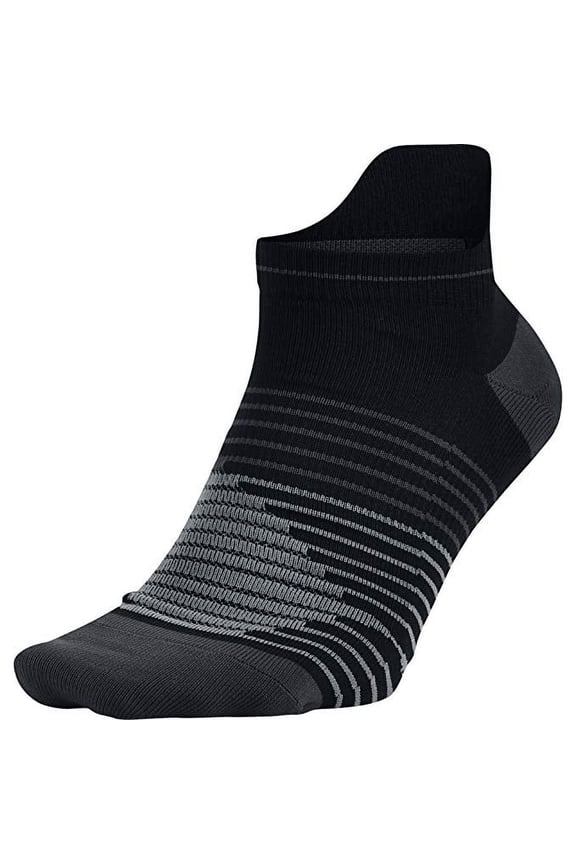 Performance No-Show Running Socks Ankle Socks, Black, M (W: 6-10, M: 6-8)
