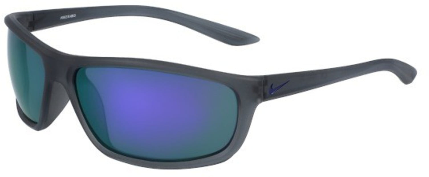 Nike Rabid M EV1110 Full Rim Rectangle Matte Dark Gray/Crystal Purple/Gray with Violet M Sunglasses