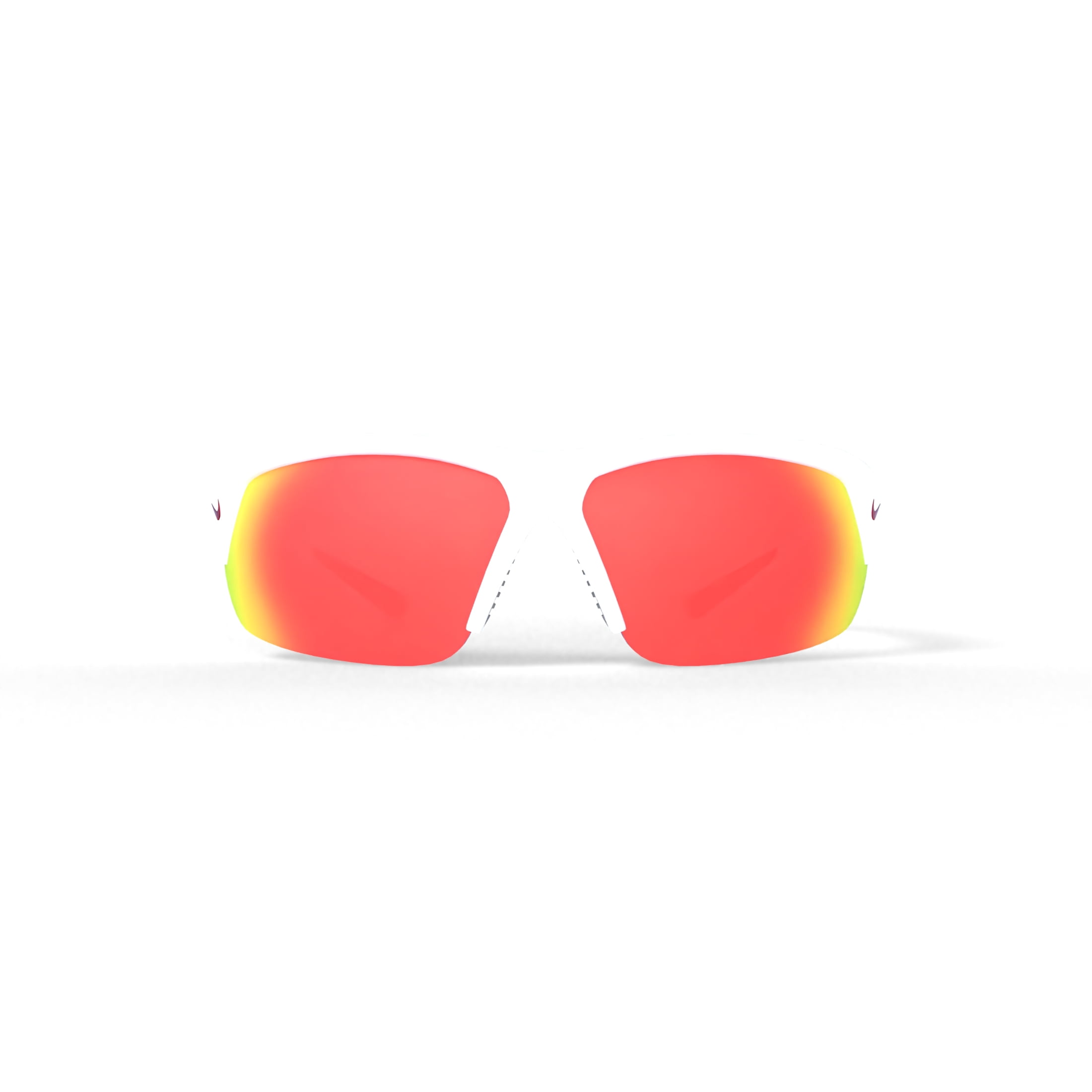 Nike Skylon Ace Semi-Rim Wrap Sunglasses, White Frame & Red Mirror
