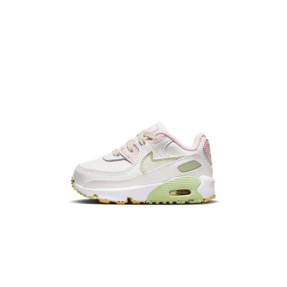 NIKE TODDLER AIR MAX 90 TD "WHITE PINK GREEN" DQ0278 100 from Stadium Goods