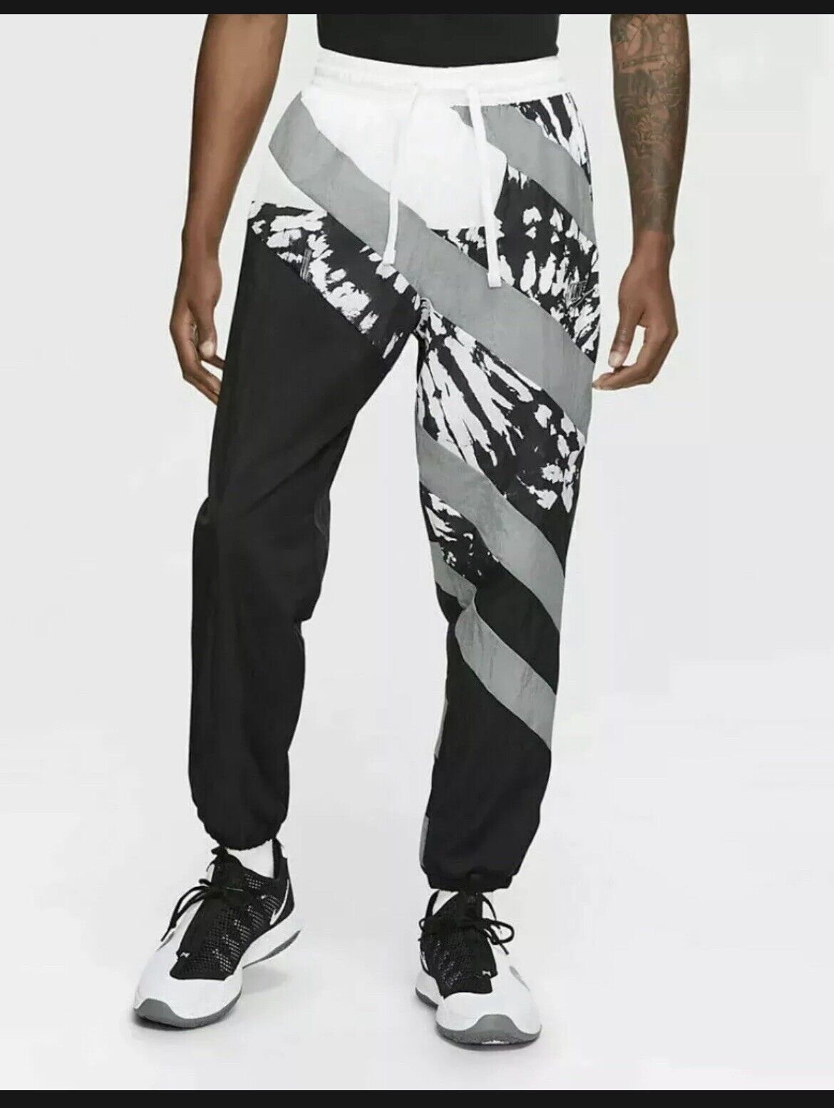 NIKE Throwback Woven Basketball Track Pants Mens Sz XL Black/Grey