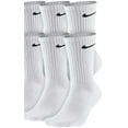 thumbnail image 1 of NIKE Unisex Performance Cushion Crew Socks with Bag (6 Pairs), White/Black, Medium, 1 of 3