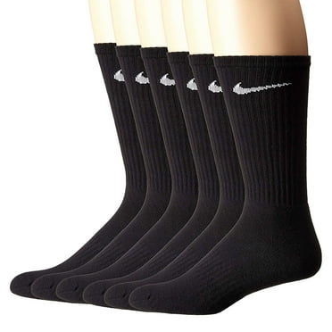 NIKE Unisex Performance Cushion Crew Socks with Band 6 Pairs, White/Black, Medium