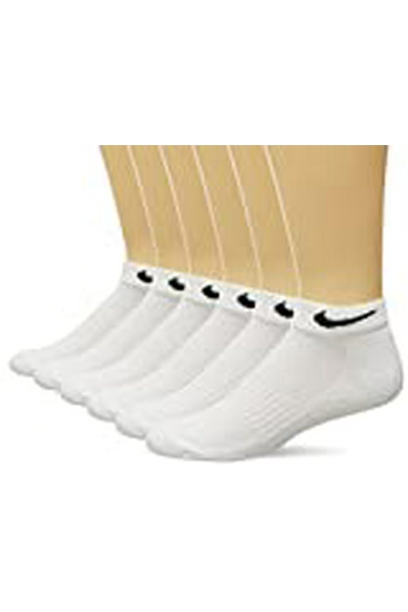 Unisex Performance Cushion Low Rise Socks with Band (6 Pairs), White/Black, Large