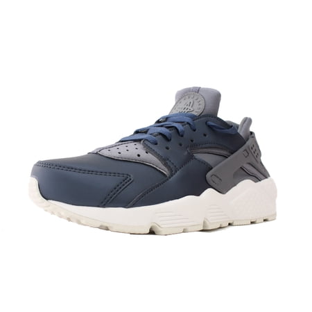 NIKE WOMENS AIR HUARACHE RUN PREMIUM 5.5 METALLIC NAVY GREY WHITE AA0523 001