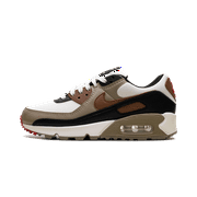 NIKE WOMENS Air Max 90 WMNS "Phantom Black Fire Red Light British Tan" DH8010 005 from Stadium Goods