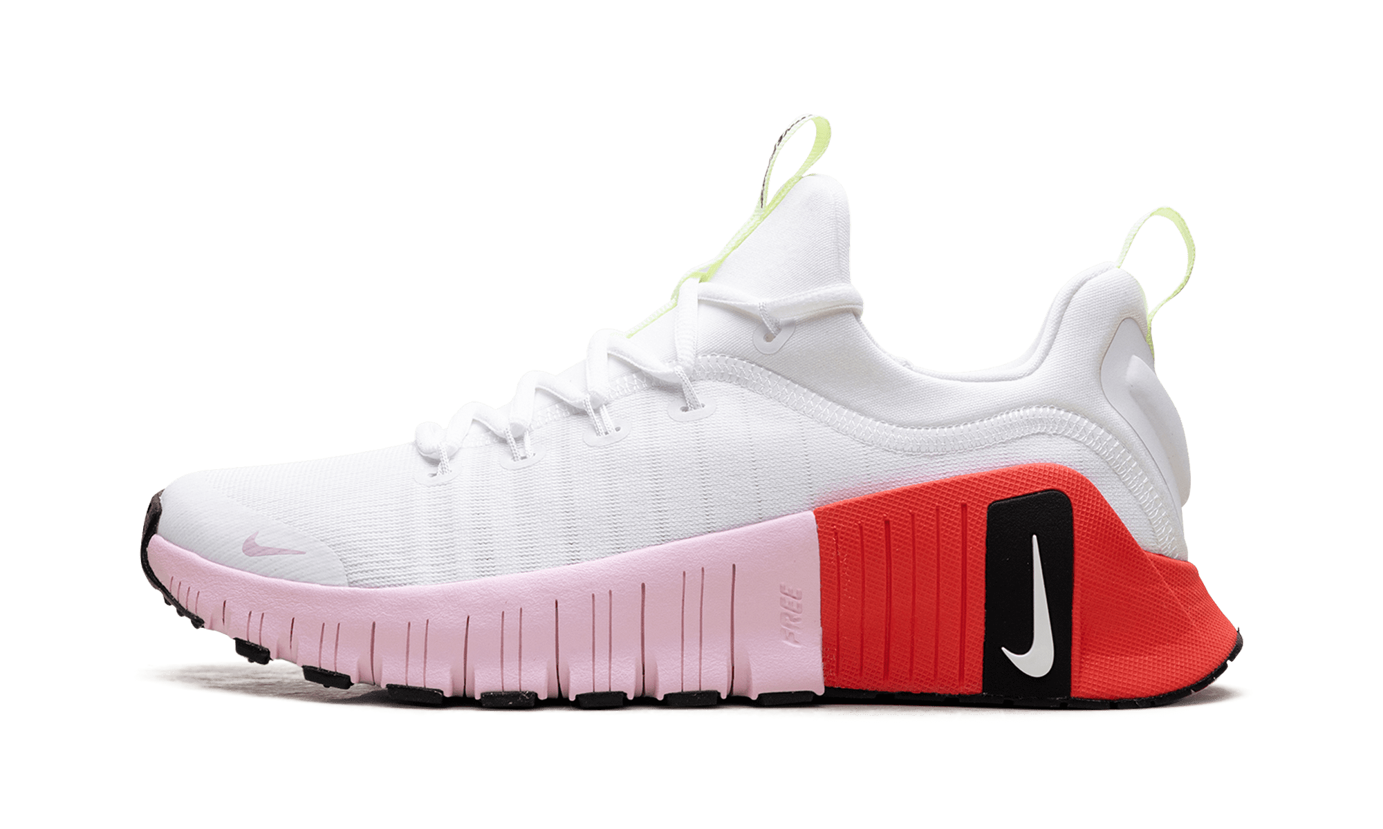 NIKE WOMENS Free Metcon 6 WMNS "White Barely Volt Bright Crimson Pink Foam" IB4526 100 from Stadium Goods
