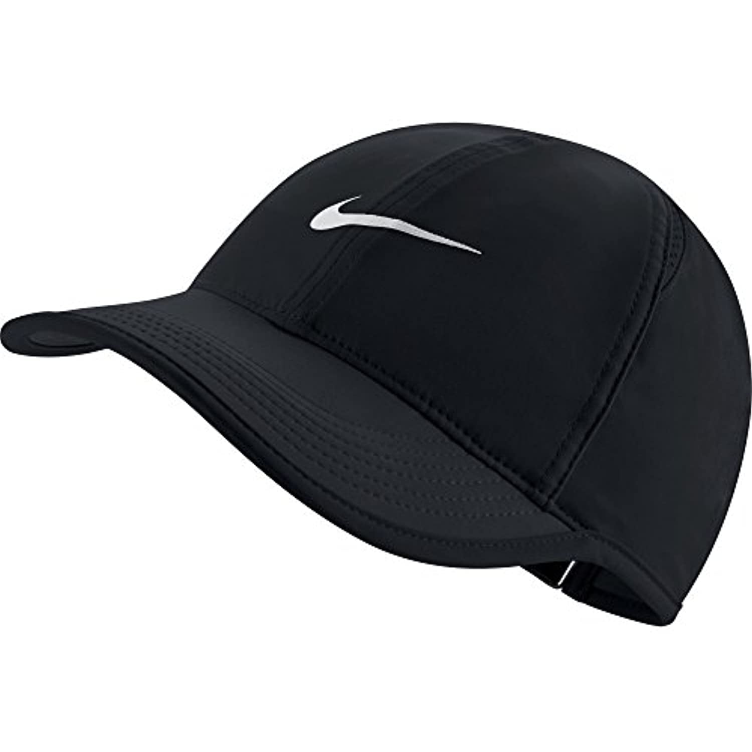 NIKE Women's AeroBill Featherlight Tennis Cap, Black/Black/White, One Size  