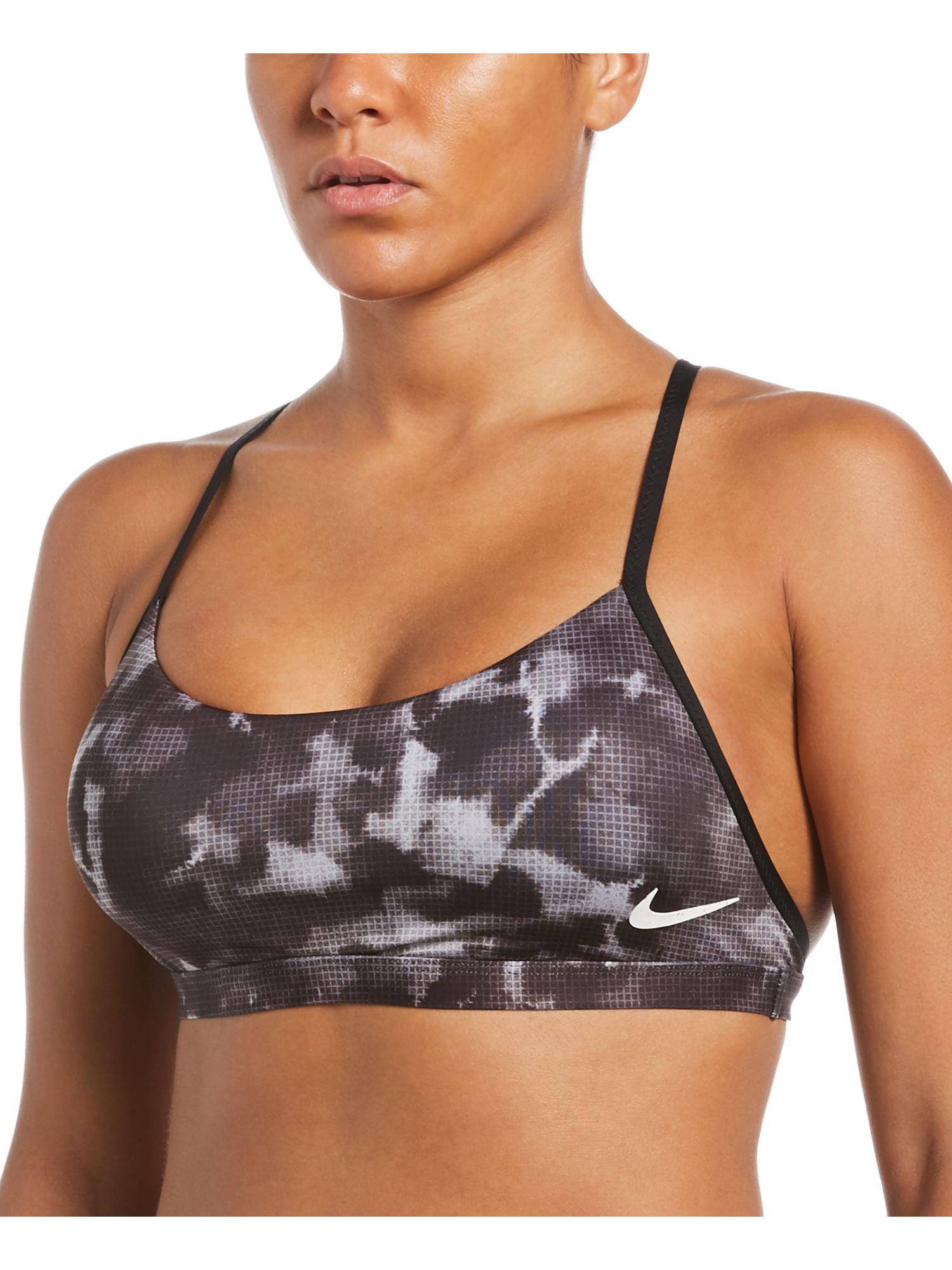 NIKE Women s Black Stretch Crossback Lined Adjustable Strappy