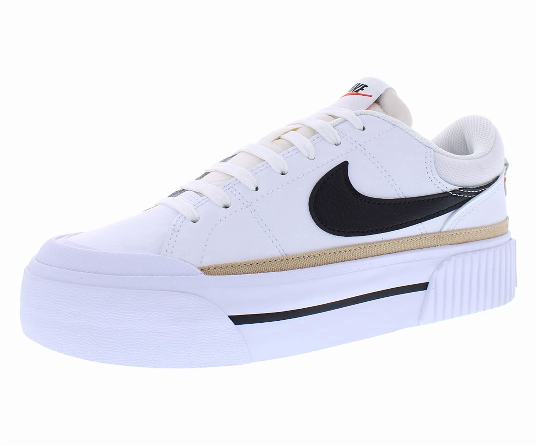 NIKE Women's Court Legacy Lift Sneaker, White/Black-hemp-team Orange, 10