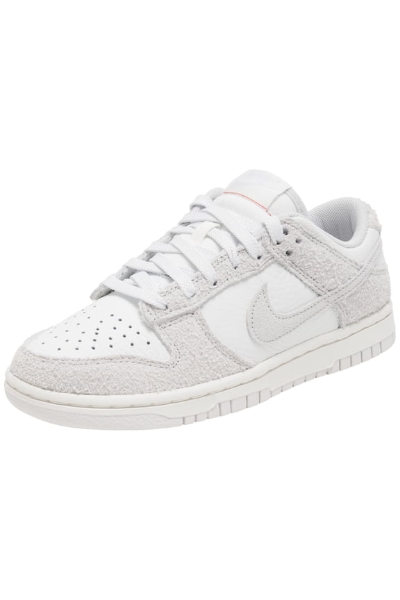 Women's Dunk Low Sneaker, Summit White Photon Dust University Red, 8.5