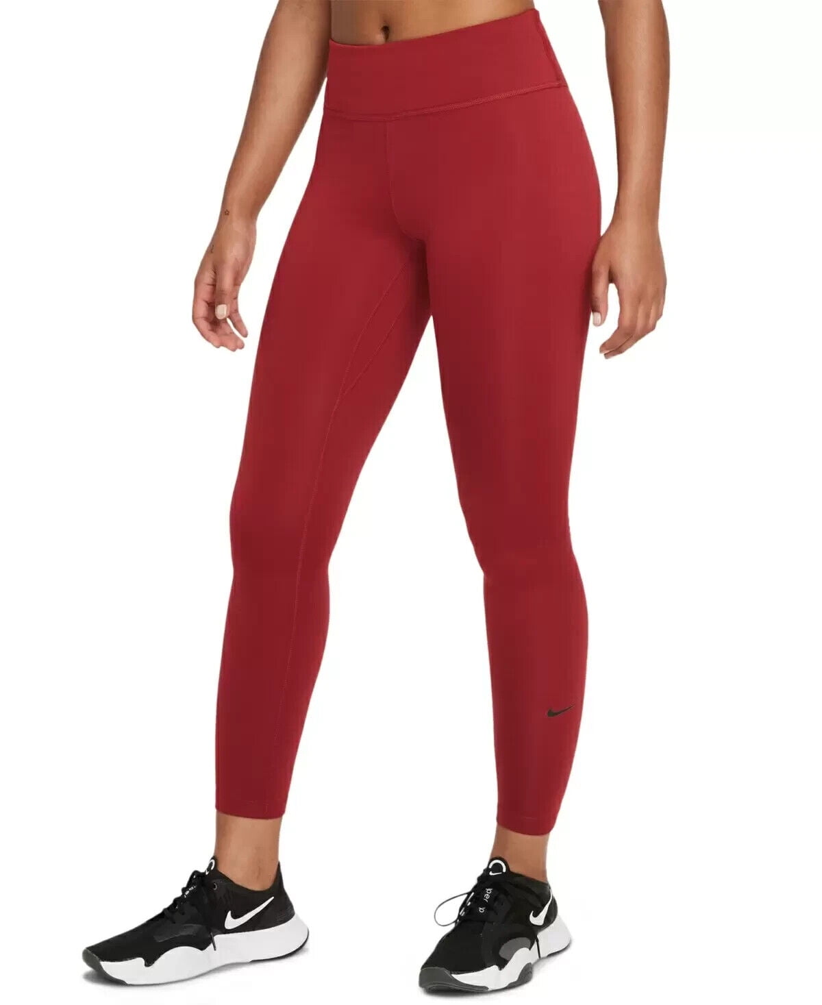 NIKE Women's Therma-FIT One Full-Length Leggings Red Brown Size M