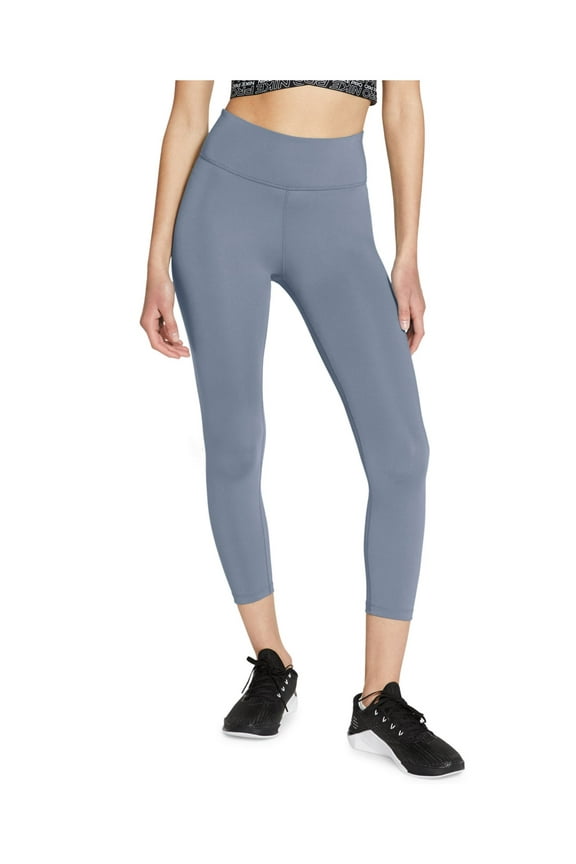 Womens Blue Moisture Wicking Pocketed Performance Tight Fit Logo Graphic Active Wear Cropped Leggings Plus 1X