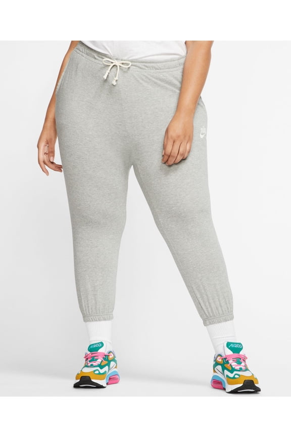 Womens Gray Stretch Pocketed Heather Capri Pants Plus 3X