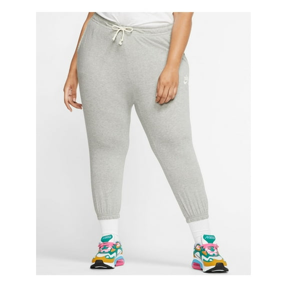 NIKE Womens Gray Stretch Pocketed Heather Capri Pants Plus 3X