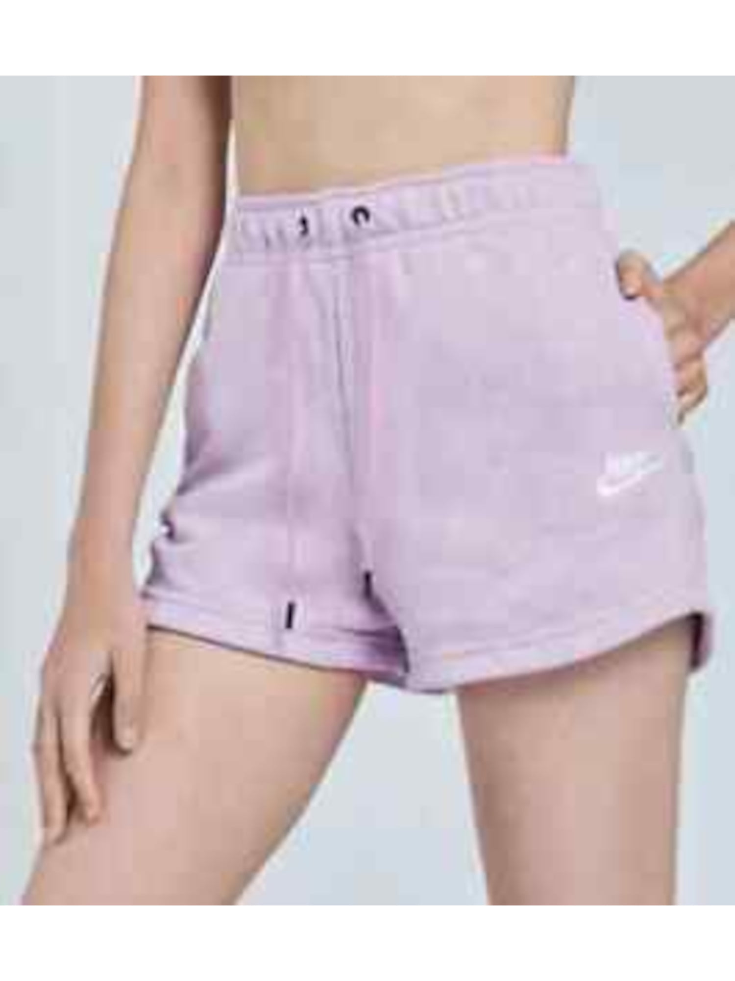 NIKE Womens Purple Cotton Blend Pocketed Drawstring Waist French Terry Heather Active Wear Shorts XS Walmart