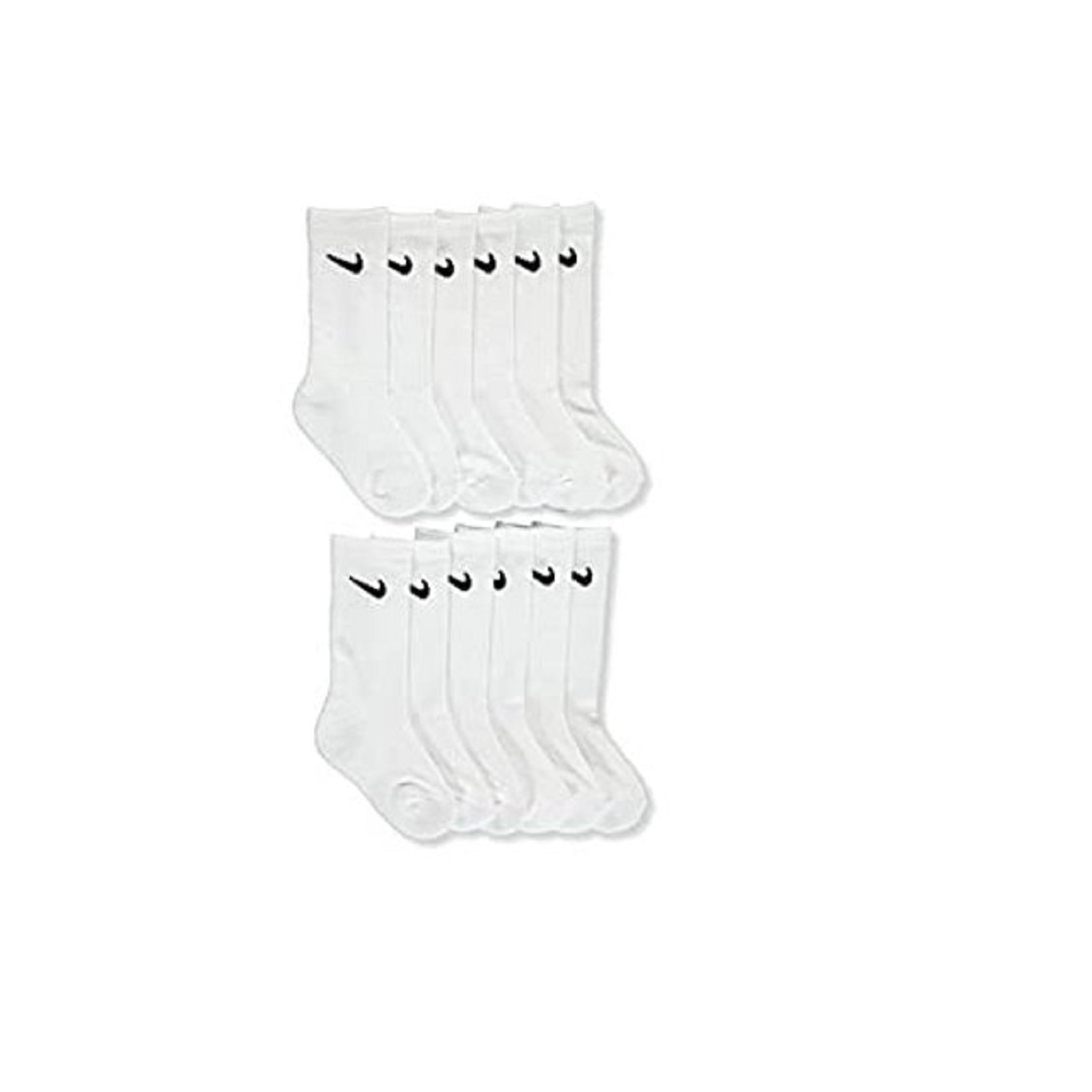 Nike Crew Socks, Lightweight White, Size 4-5 Sock, 7C-10C Shoe, 97