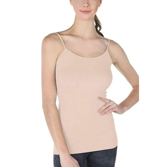 NIKIBIKI Premium Classic Camisole – Women Basic Seamless Cami & Tank Top (One Size, Iced Latte)