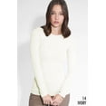 thumbnail image 1 of NIKIBIKI Seamless Women Long Sleeve Crew Neck Top - Basic Tops & Seamless Plain Jersey(One Size,Ivory), 1 of 1
