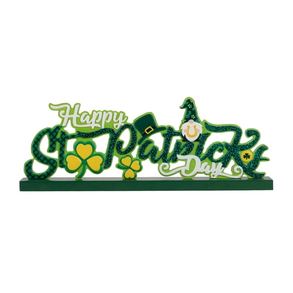 NIKKY HOME St. Patrick's Day Decorations, Happy St Patrick's Day Wooden Table Sign Irish Clover Decor Letter Table Centerpiece for Indoor Home Tabletop Decor Party Gift Y101