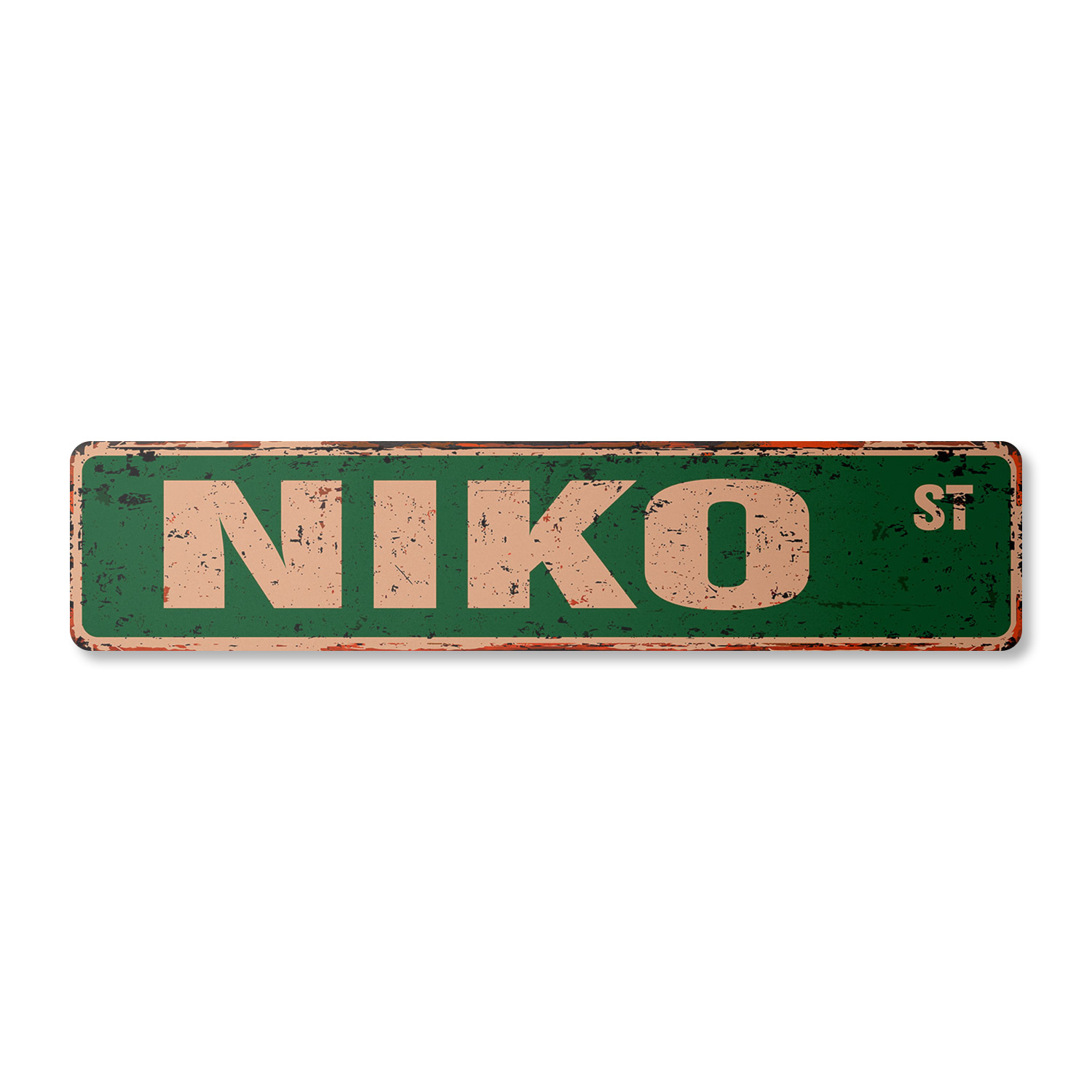 Sign Niko NIKO Vintage Plastic Street Sign Childrens Name Room Sign | Indoor ...