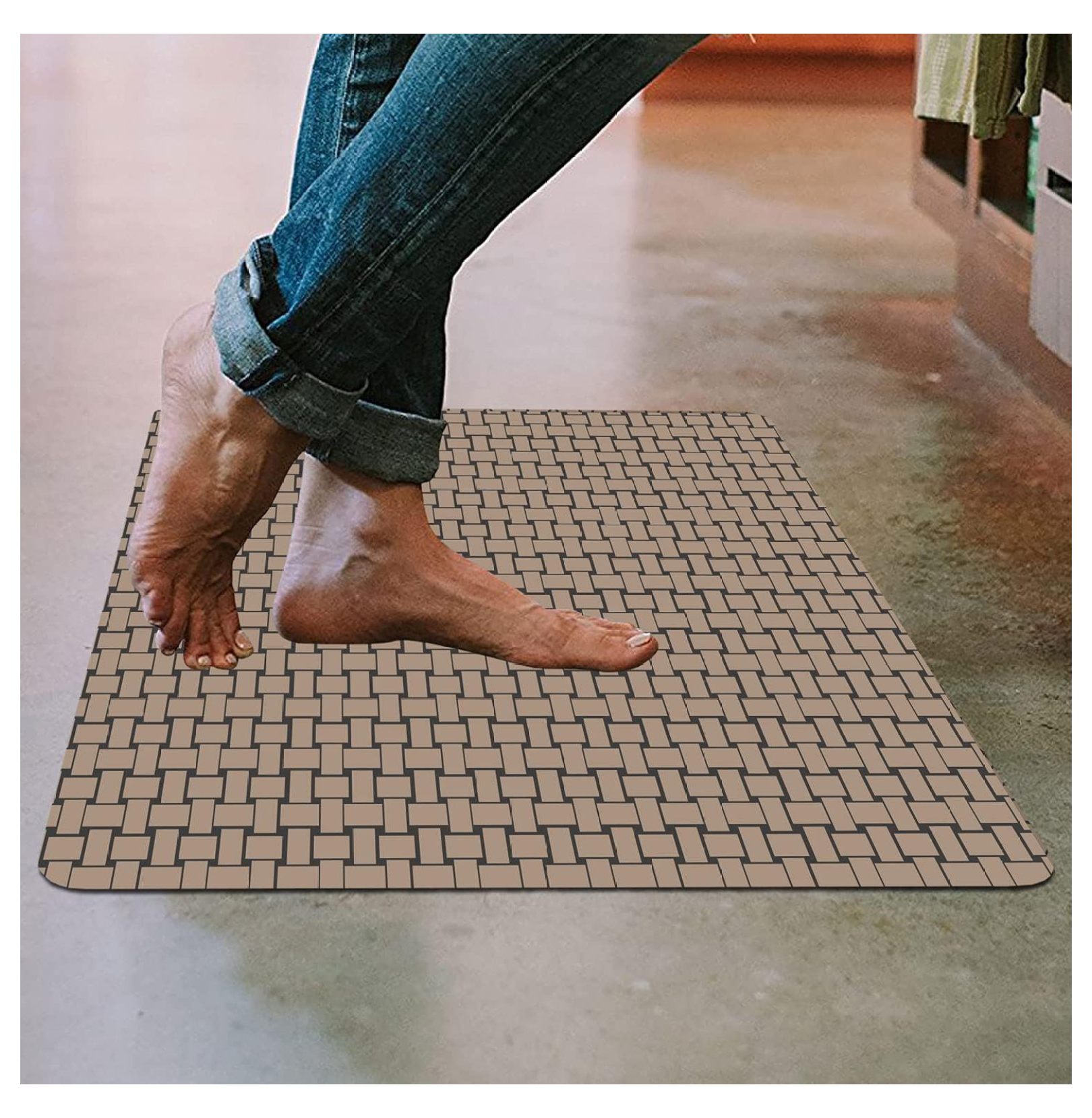NIKOZQ Floor Mat Ultra Thin Kitchen Rug with Non Slip Rubber Backing 35