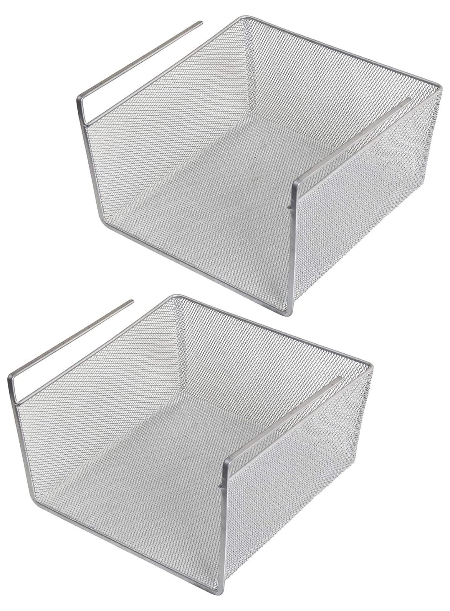 NIKOZQ Under Shelf Basket (2Pack) Mesh Stainless Steel Storage Under