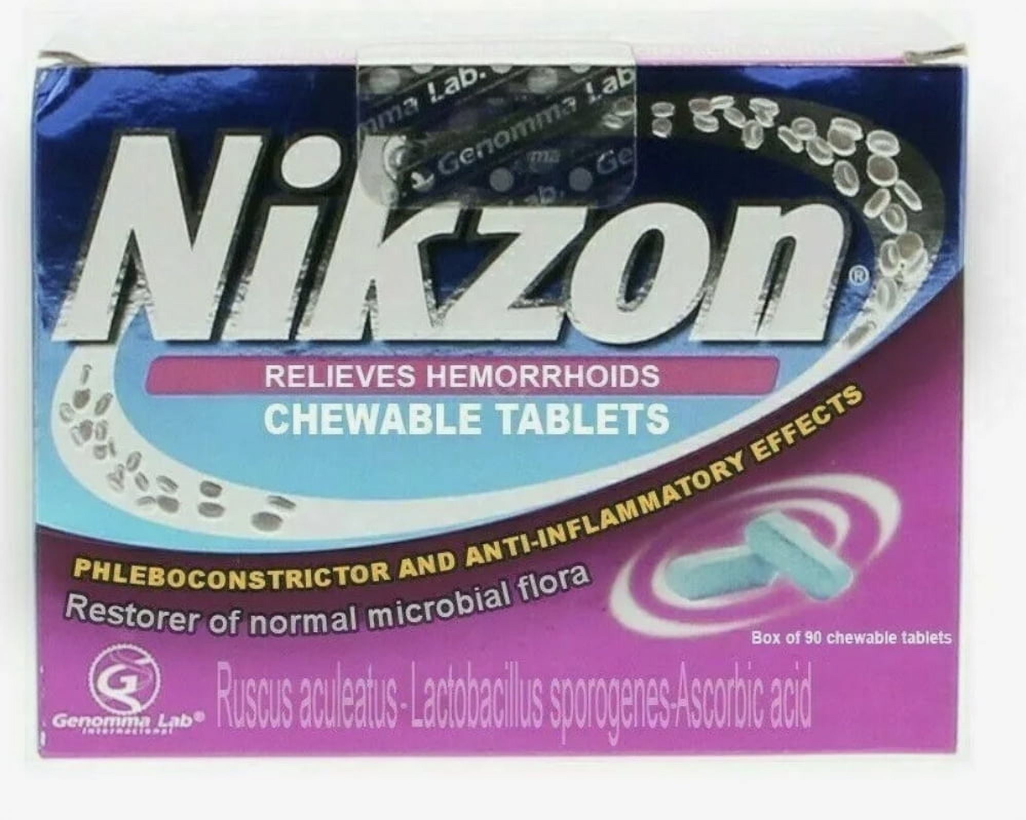 NIKZON  Homeopathic Hemorrhoid Relief Tablets,  90 Tablets
