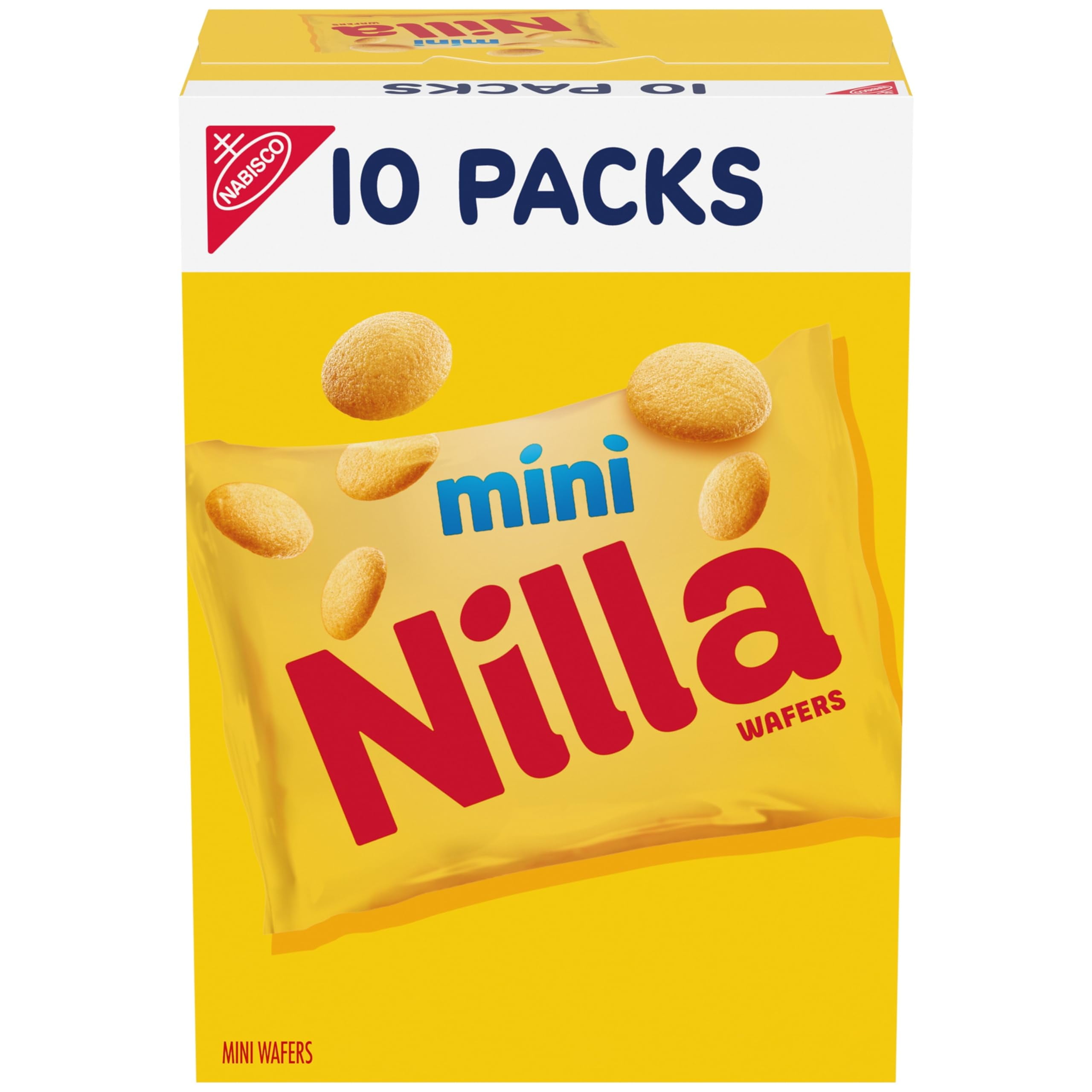 NILLA Wafers Mini Cookies, DMF15 Vanilla Wafers, 10 Snack Packs