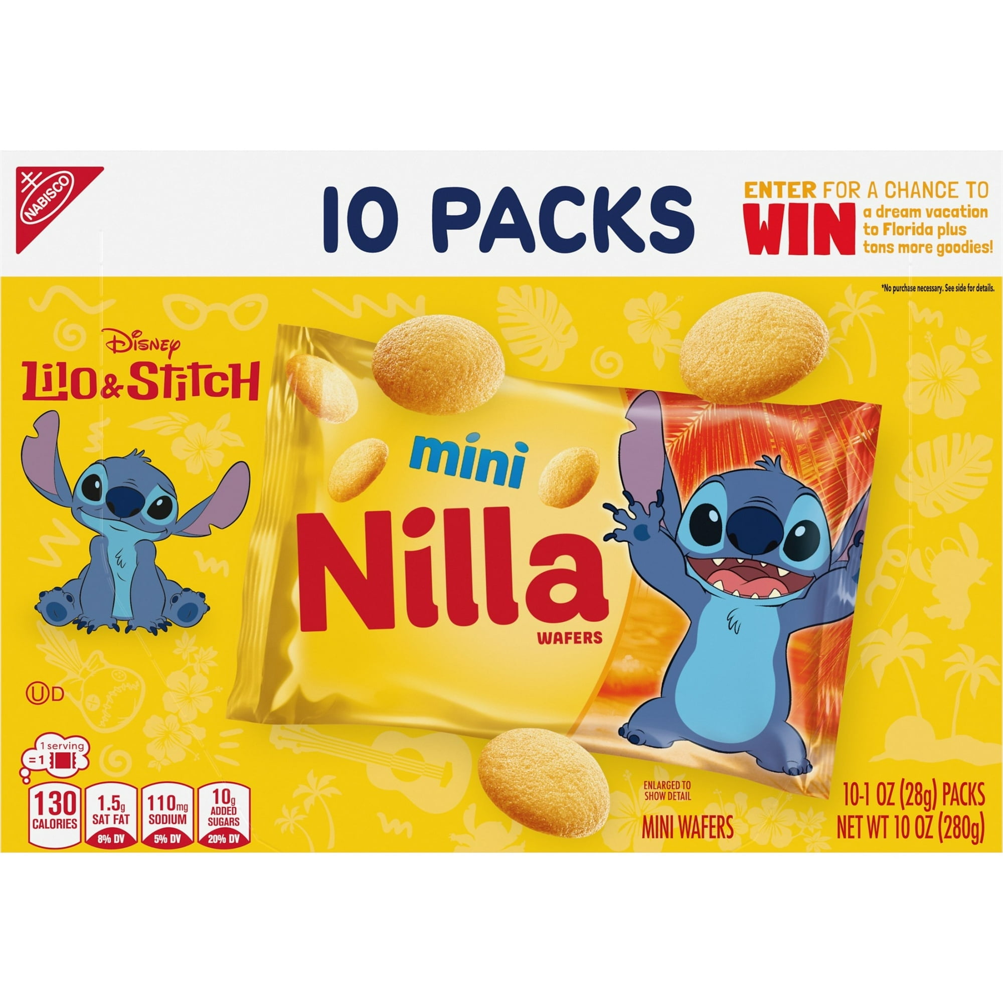 NILLA Wafers Mini Cookies, Vanilla Wafers, 10 Snack Packs ( 2 Packs )