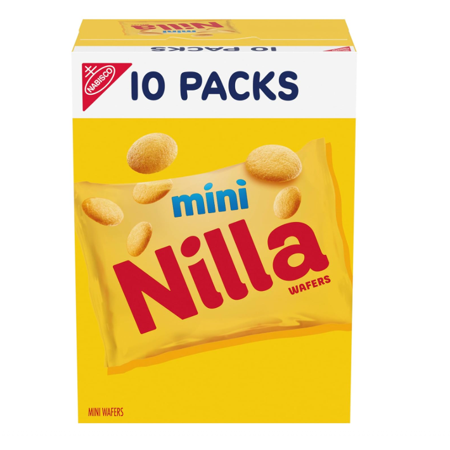 NILLA Wafers Mini Cookies, Vanilla Wafers, 10 Snack Packs