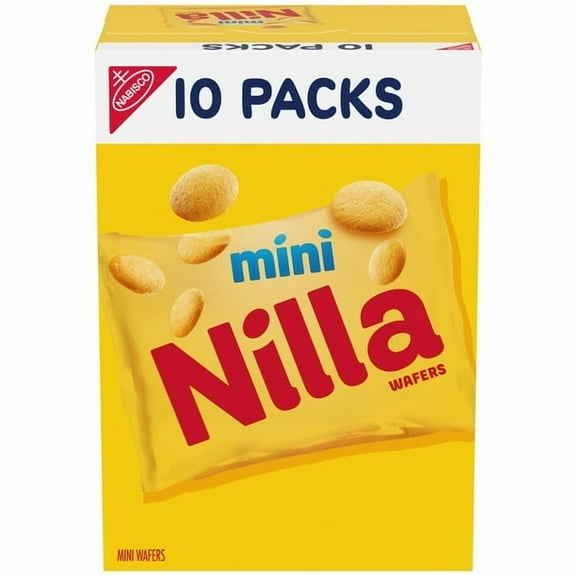 NILLA Wafers Mini Cookies, Vanilla Wafers, - ( 2pack of 10 Snack Packs )