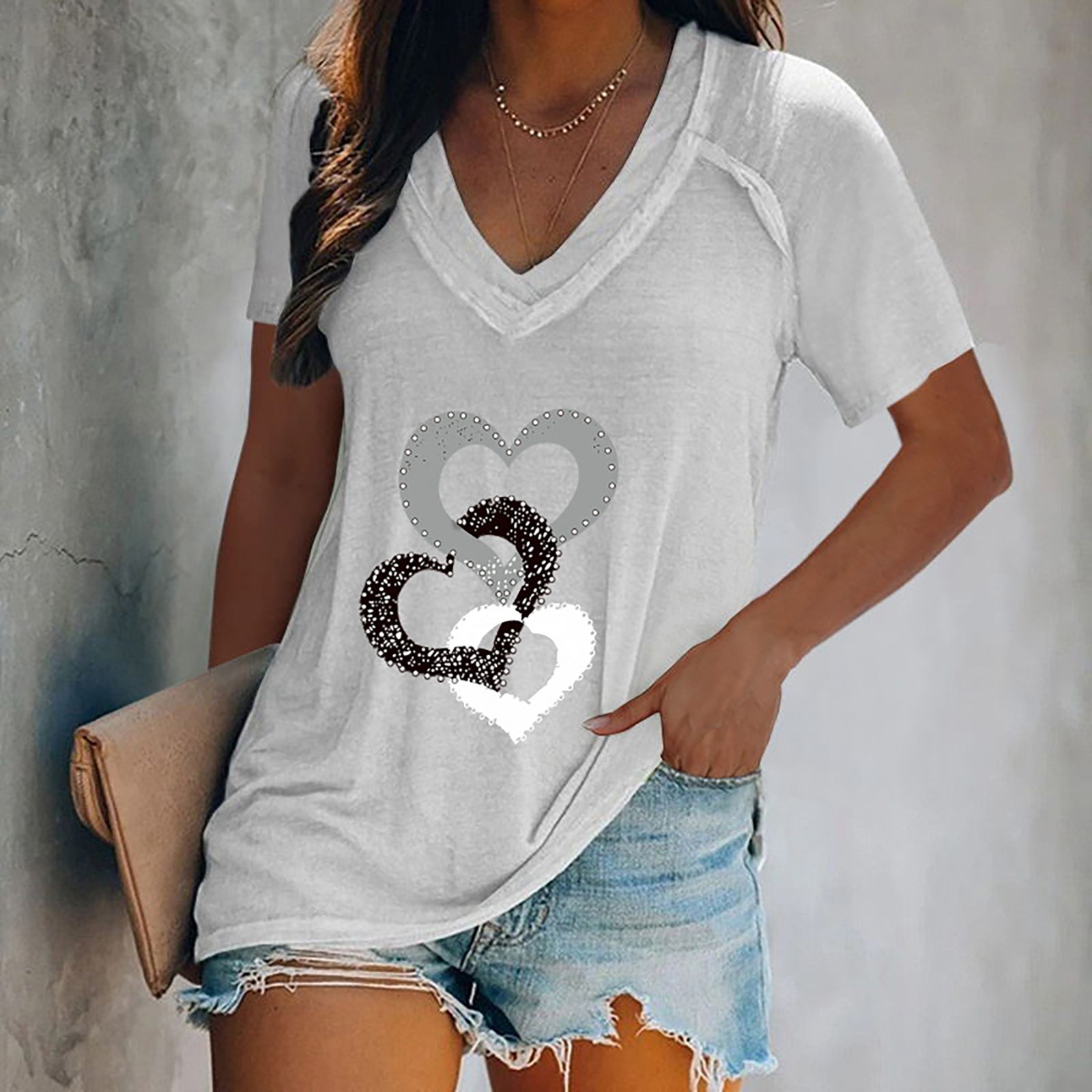 NILLLY Dressy Tops For Women Fit Women s Fashion V neck Print Pullover nillly-dressy-tops-for-women-fit-women-s-fashion-v-neck-print-pullover