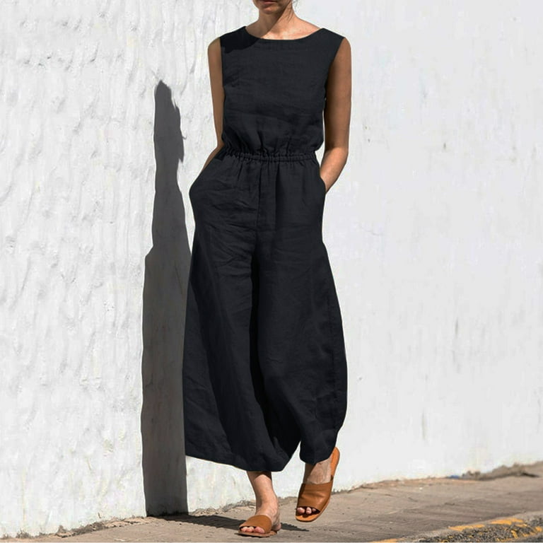 Black ankle length jumpsuit store
