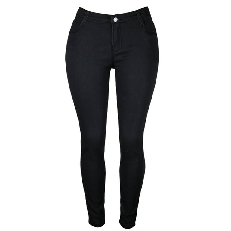 Women's High Waist Tight-Fitting Hip-Length Pants Casual Stretch Jeans,  Black, Large : : Clothing, Shoes & Accessories