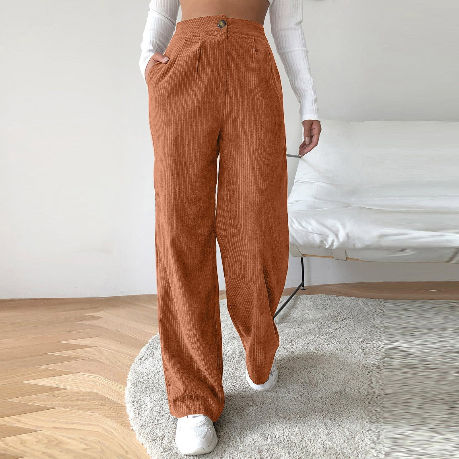 NILLLY Pants Women, Women's Solid Wide Leg Pants Casual Straight