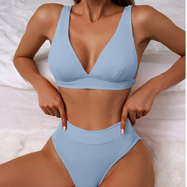 NILLLY Swimwear for Women, Women's Sexy Solid Color Panel Flat