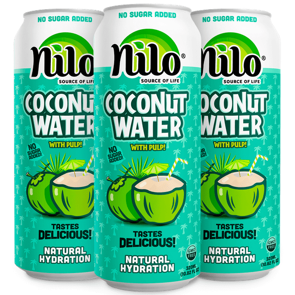 NILO 100% Pure Coconut Water | NO Sugar added | GMO FREE | NOT from Concentrate | 10.8 oz (Pack of 12)
