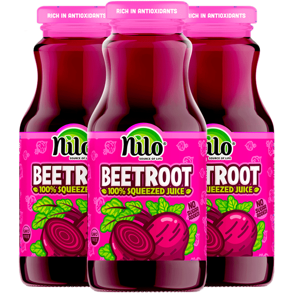 NILO Beetroot Juice | 100% Squeezed Beetroot Remolacha | NO Sugar added | NON GMO | NOT From Concentrate | 8.45 oz (Pack of 12)