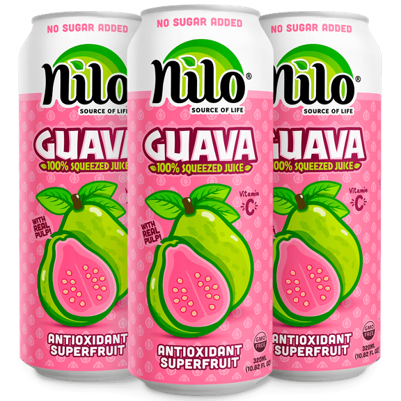 NILO Guava Juice | 100% Squeezed Guayaba Pink Guava | NO Sugar added | NOT From Concentrate | 10.8 oz (Pack of 12)