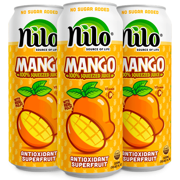 NILO Mango Juice | 100% Squeezed Mango | NO Sugar added | NOT From Concentrate | 10.8 oz (Pack of 12)