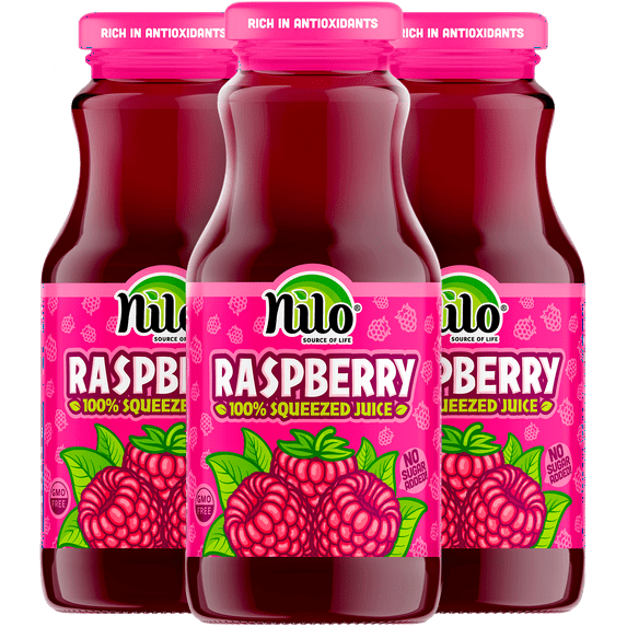 NILO Raspberry Juice | 100% Squeezed Raspberry Frambuesa | NO Sugar added | NON GMO | NOT From Concentrate | 8.45 oz (Pack of 12)
