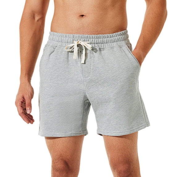 NIMENJOJA Mens 5.5" lounge Shorts Cotton Athletic Gym Shorts Comfy Pajama with Deep Pockets No Zipper