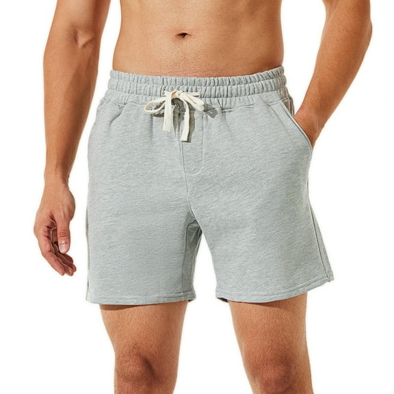 NIMENJOJA Mens 5.5" lounge Shorts Cotton Athletic Gym Shorts Comfy Pajama with Deep Pockets No Zipper