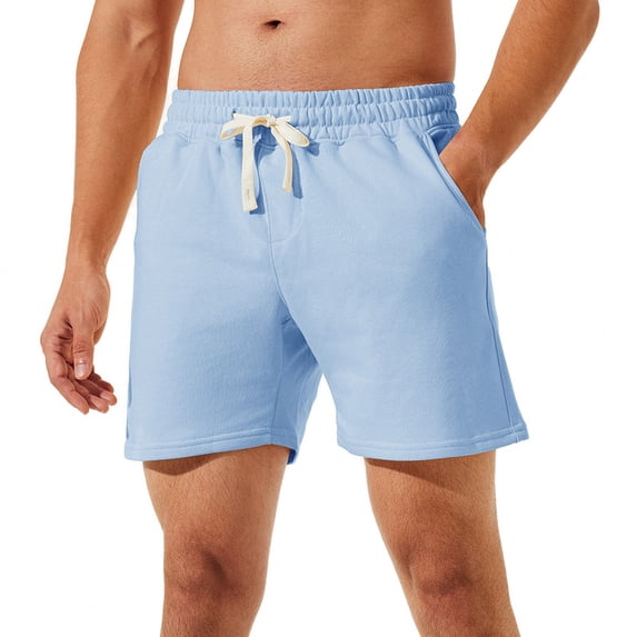 NIMENJOJA Mens 5.5" lounge Shorts Cotton Athletic Gym Shorts Comfy Pajama with Deep Pockets No Zipper