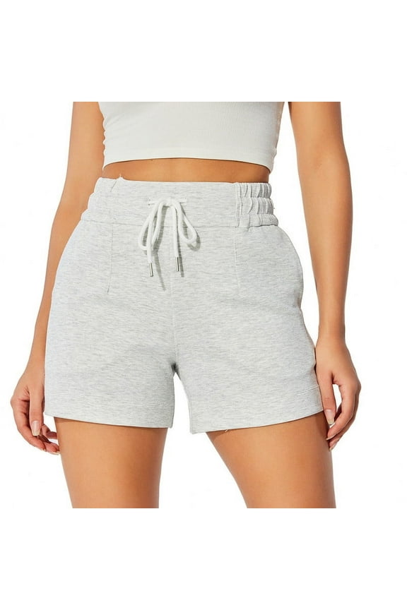 Womens High Waisted Sweat Shorts Drawstring Workout Lounge Shorts for Athletic Gym with Pockets